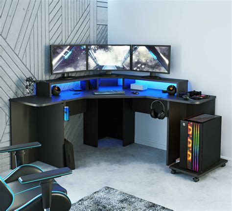 gaming tisch inkl. led rgb beleuchtung